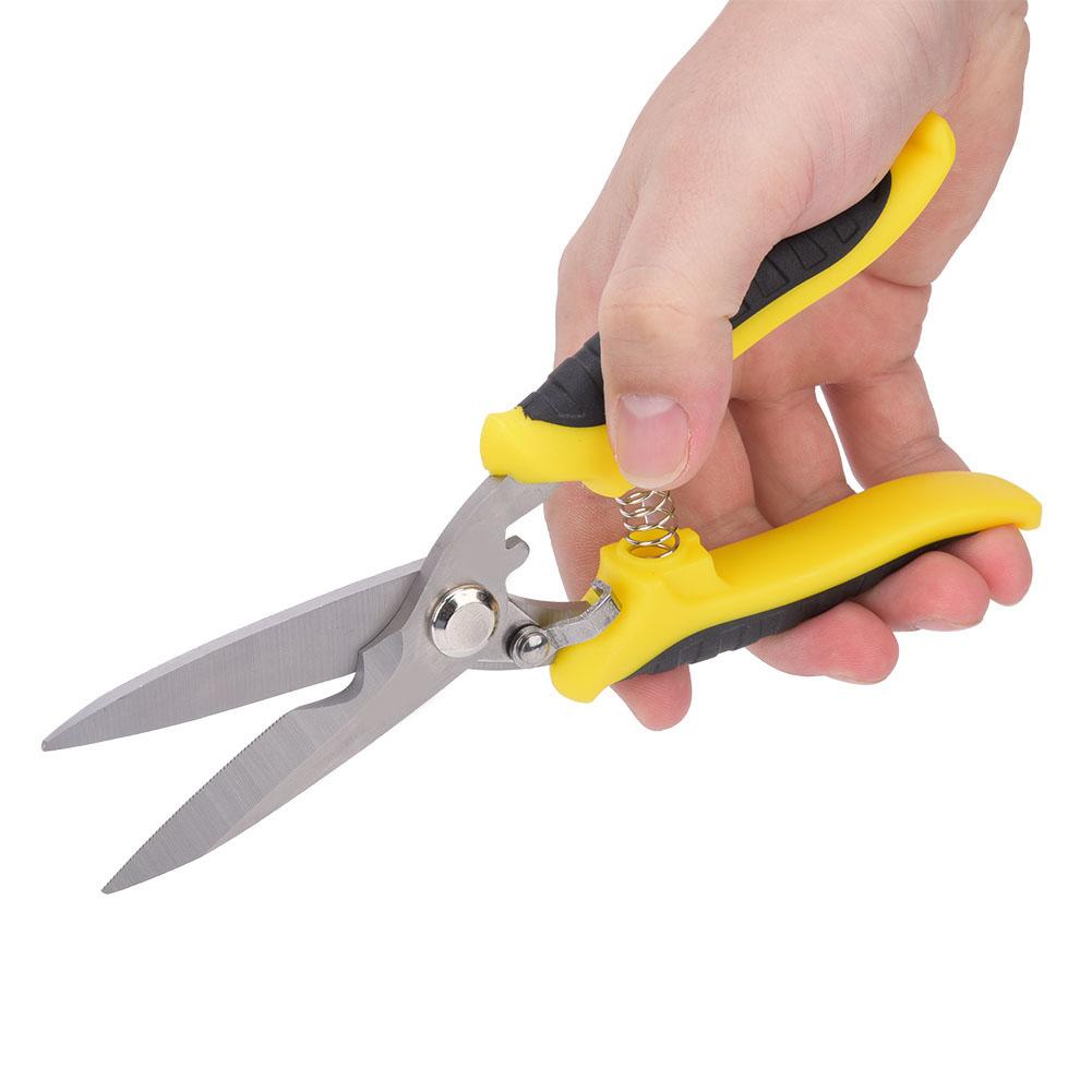 Nůžky Multifunkční Průmyslové Nerezová Ocel Žlutá Černá Rukojeť Elektrikářské Ruční Nářadí