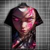 Men's and Womens Summer Fashion High Quality 3d Printing Anime Print T-shirt Casual Polyester Round Neck Casual Short Sleeve