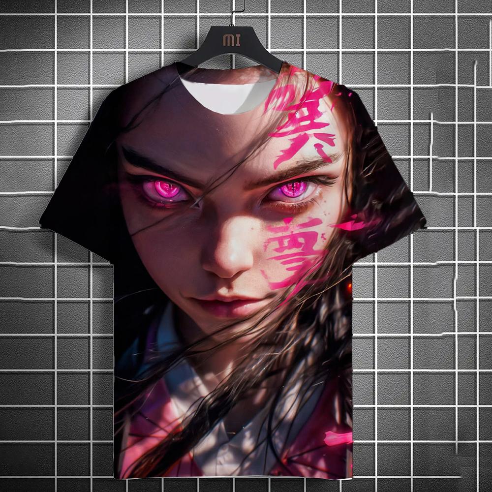 Men's and Womens Summer Fashion High Quality 3d Printing Anime Print T-shirt Casual Polyester Round Neck Casual Short Sleeve