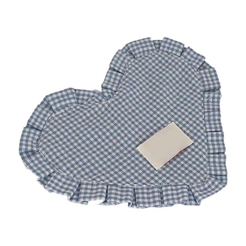 Meal Mat Heart Shape Checked Cotton Placemat Heat Insulation Pad For Family Living Room Meals Mat