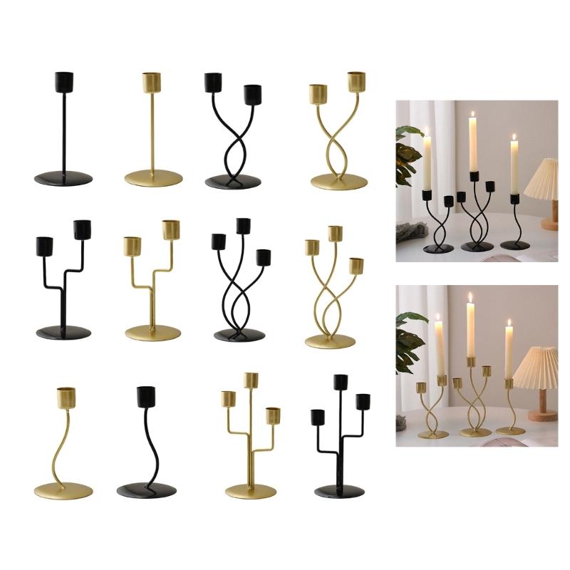 Iron Candlestick Holder Nordic Wedding Metal Candle Stand for Home Room Decor