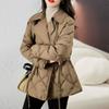 Chaqueta ligera de plumón para mujer, de longitud media, con cuello vuelto, de un solo pecho, holgada, recta, para otoño e invierno, abrigo de plumón de pato blanco, color liso, estampado de leopardo