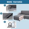 Solid Color One Piece Sectional Corner Sofa Cover Non-slip L Shape Sofa Couch Cover For Pet Washable Sofa Covers For Living Room