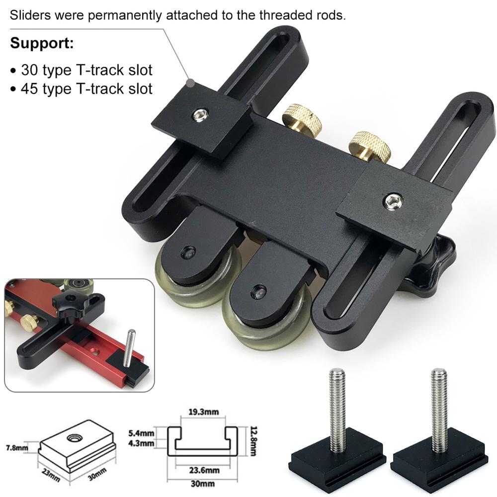 Woodworking Bearing Feeding Roller Feeder Table Saws Pressing Feeder Guide Board Fixing Bearing Wheel for T Tracks Fence