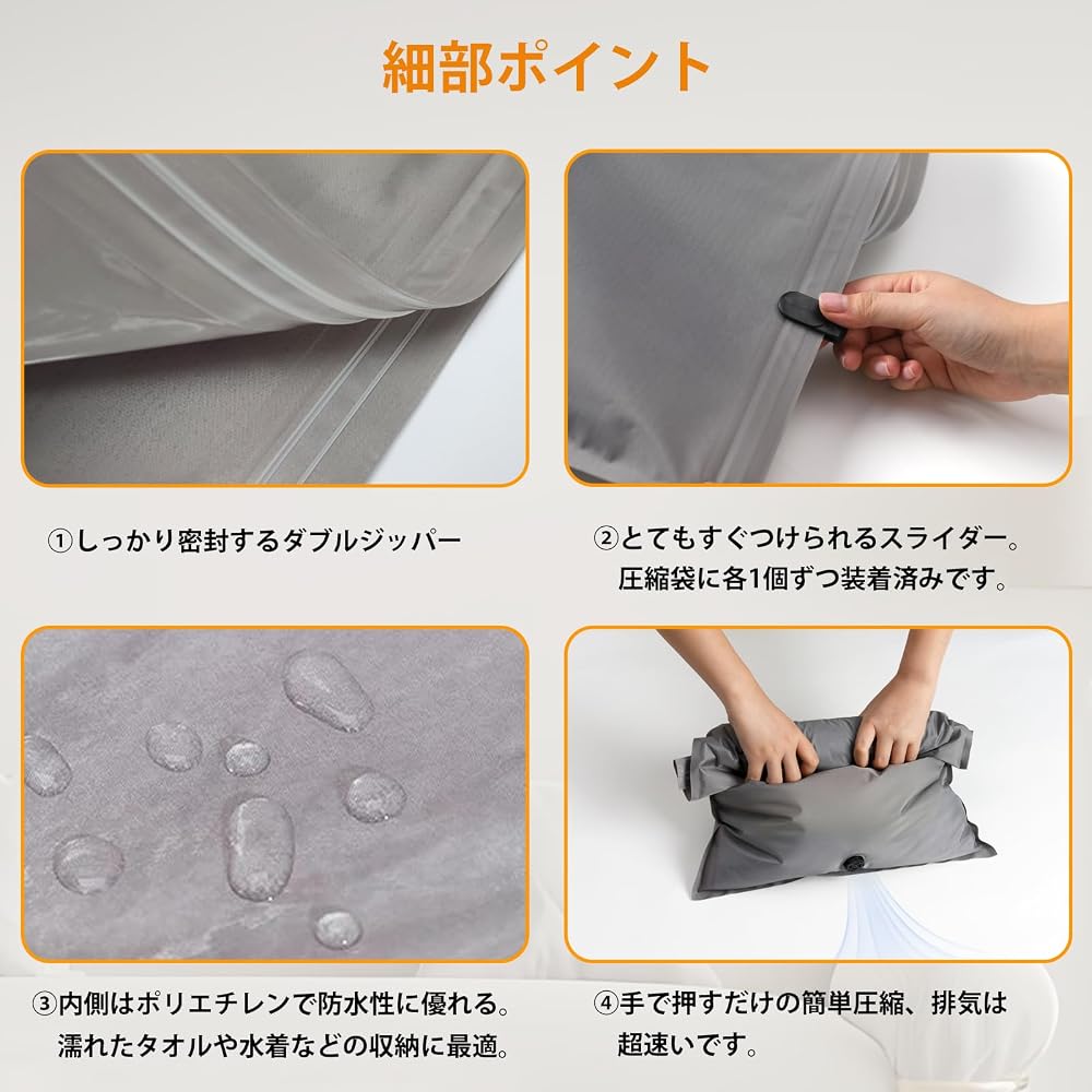 Manaric Compression Bags, 2-Pack, Oxford Fabric, with Exhaust Bubbles, Water-Repellent Backing,
