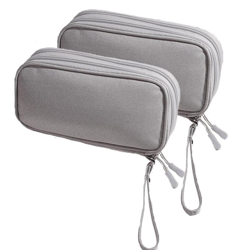 Portable Double Layer Travel Portable Digital Product Storage Bag USB Data Cable Manager Earphones Mobile Power Storage Bag 1pcs