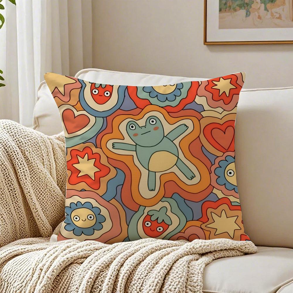 Fun Childlike Colorful Cushion Cover Pillowcase Antidustmite living Room Sofa Decor Cushion Room