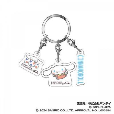 Sanrio Peko X Sanrio Characters  Triple Acrylic Key Chain Cinnamoroll