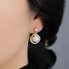 Shining Rose Natural Freshwater Pearl Earrings Women's Court Stud Earrings Women's Simple Temperament New Trendy Earrings