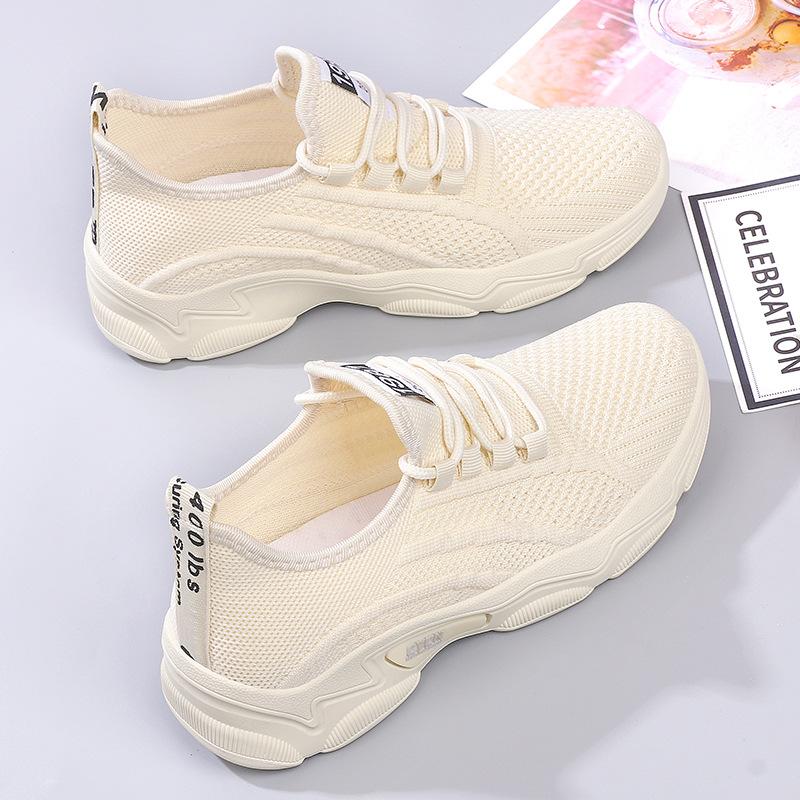 

2023 летняя новая женская обувь, повседневная спортивная обувь, удобные дышащие беговые летные вязаные туфли 41