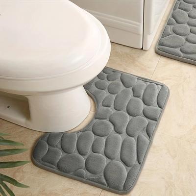 Alfombrilla de baño para inodoro, alfombrilla de suelo en forma de U, almohadilla impermeable, baño, baño, absorción de agua, almohadilla antideslizante