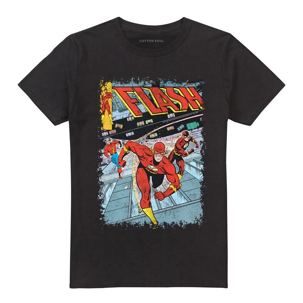 The Flash Classic Comic Cover Unisex 100% Cotton T-shirt Mens Tees Top S-5XL, Black 2XL