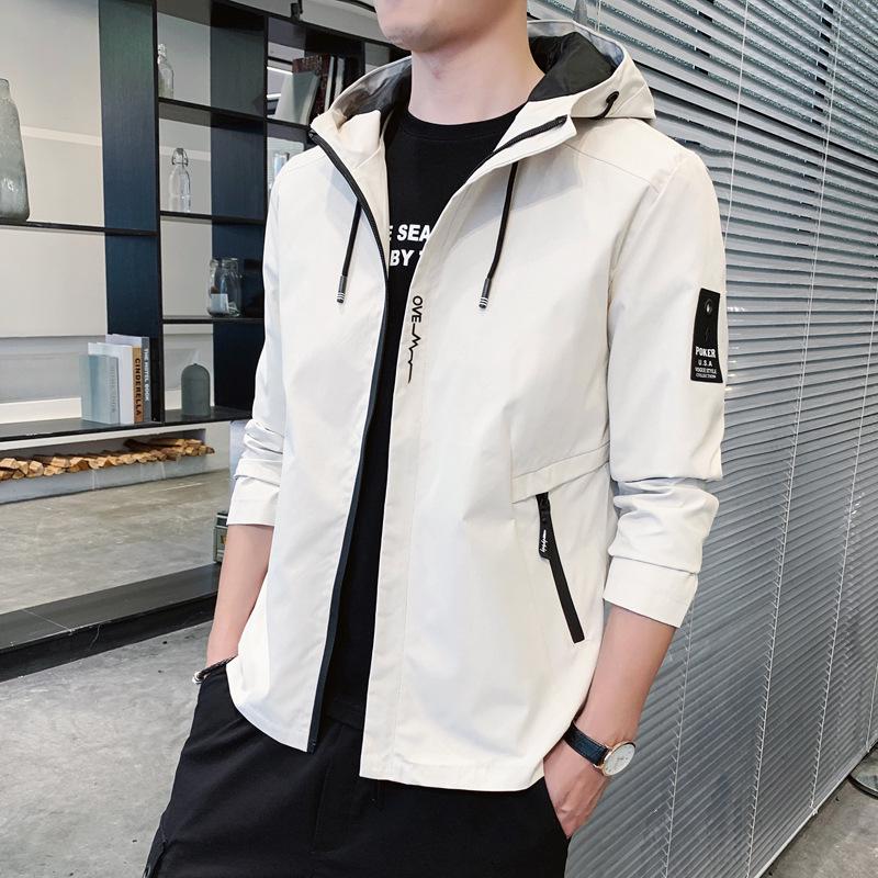 Men s Spring/Autumn Casual Hooded Windbreaker Jacket M