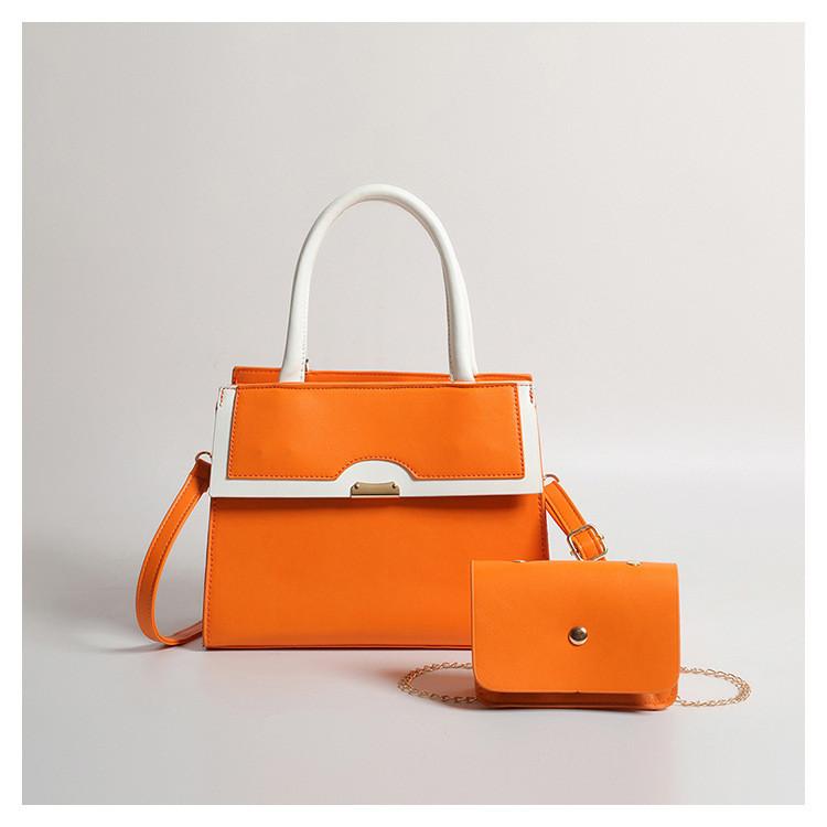 2024 New European And American Retro Shoulder Bag Vintage Style Colorblock Large Capacity Crossbody Bag