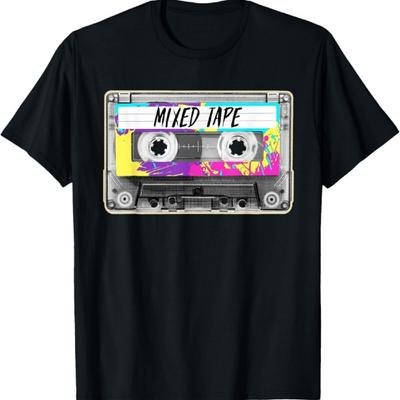 80s Paint Splash Cassette Tape Vintage Mixtape T-Shirt
