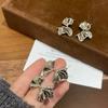 S925 Silver Needle Niche Personality Unique Bow Stud Earrings Fashion Versatile Earrings Tide