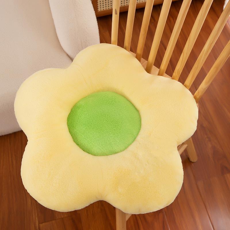 

Petal shape throw pillow ins style multi-colored small daisy flower floor mat home decoration office 35*35