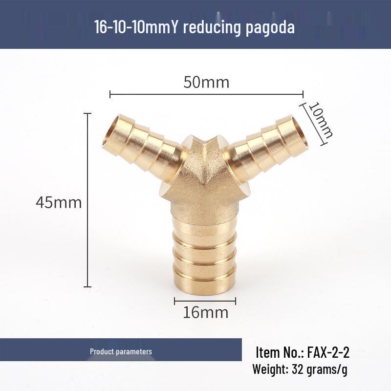 Copper Y-Type Reducing Tee Connector for Soft Water, Oil, and Air Pipes (Sizes 4, 6, 8, 10, 12)