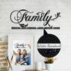 Family Where Life Begins, Love Never Ends - Black Metal Wall Sign, Iron Crafts, Hanging Wall Art, Home Décor, and Wall Sticker