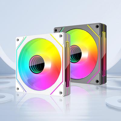 12cm ARGB 5V 3Pin 4 Pin PWM Silent Computer Cooler Fan Infinity Mirror CPU Case Cooling Fan 800-1800 RPM for PC Cooler and Case