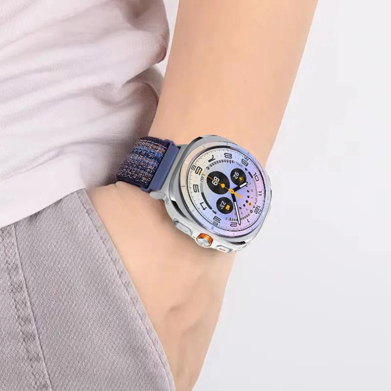 Geborduurd Nylon Bandje voor Samsung Galaxy Watch Ultra 47mm Armband Polsband Sport Ademend Riempje Galaxy Watch 8 Ultra 2026