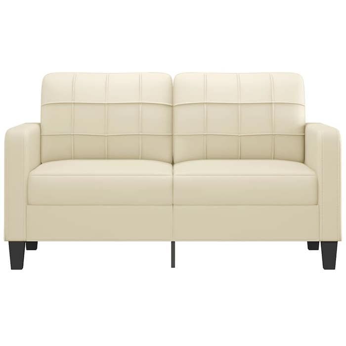 VidaXL 2-seater Sofa Cream 140 Cm Faux Leather, Sofa, Upholstered Sofa, Living Room Seat, Loveseat, Living Room Sofa, 359118