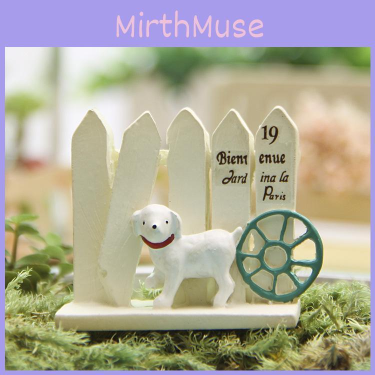 Hundegartenzaun im japanischen Stil Rad Harzdekor für Pflanzgefäße und Foto-Requisiten