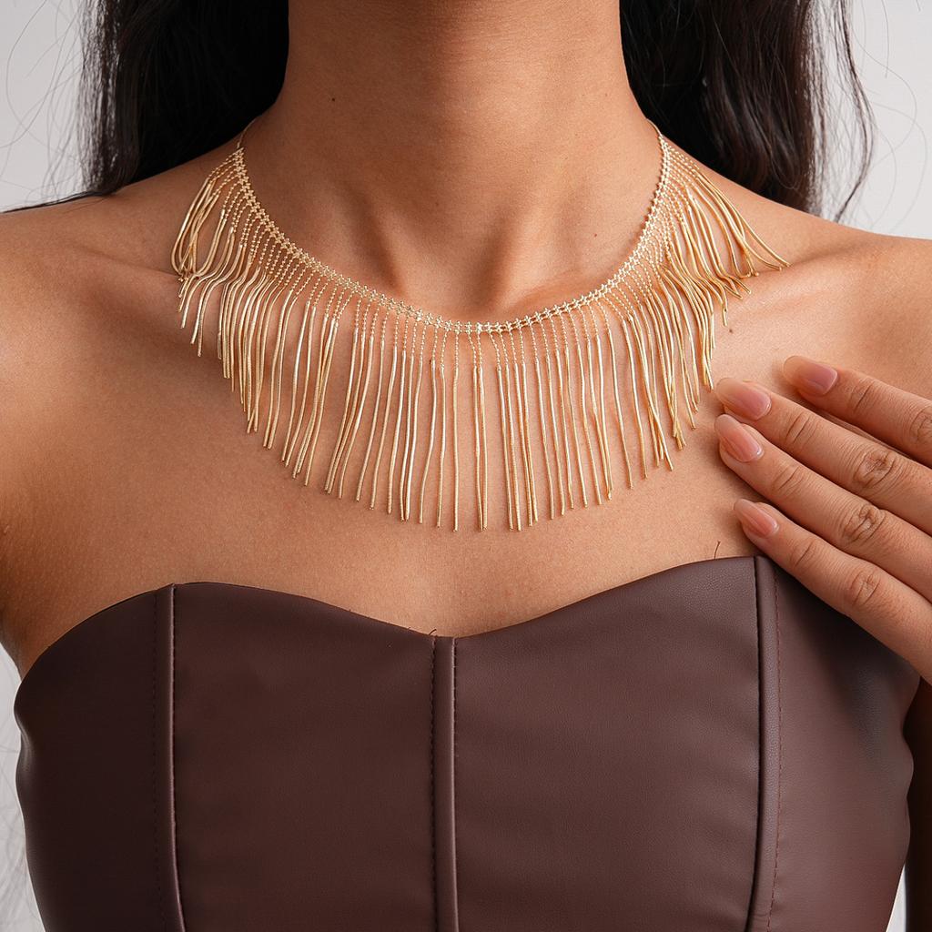 Heavy Industry Metal Wind Fringe Necklace Exaggerated Clavicle Chain Niche Necklace