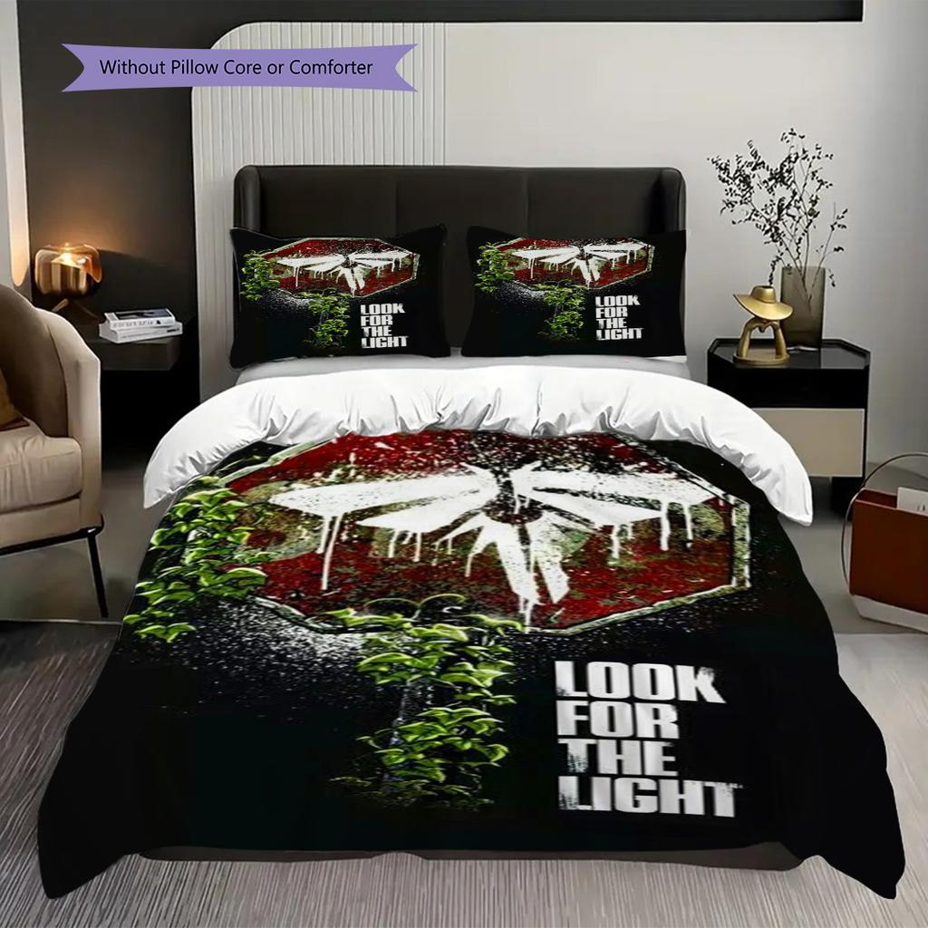 Survival Postapocalyptic World Three-piece set (1 * duvet cover + 2 * pillowcase, without core) 2D Flat Bedding set Duvet cover and pillowcase