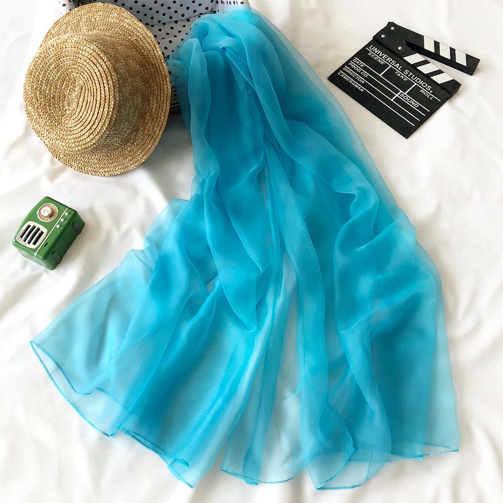 Summer And Spring Sunscreen Beach Scarf Women's Soft Imitation Silk Scarf Korean Design Soft Air Conditioning Scarves