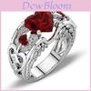 Eleganter Damen Damen Strass Prinzessin Herzform Schmuck Ehering