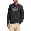 adidas Originals Trefoil Crew Serie Outline Moda Comodo Versatile Felpa Girocollo Uomo Felpa Nera JJ1513