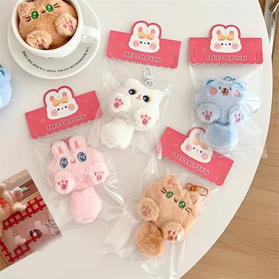 Portachiavi simpatico peluche a forma di gatto con la coda lunga, kawaii, bambola giocattolo, ciondolo per borsa, portachiavi, accessori per donne, ragazze, coppie