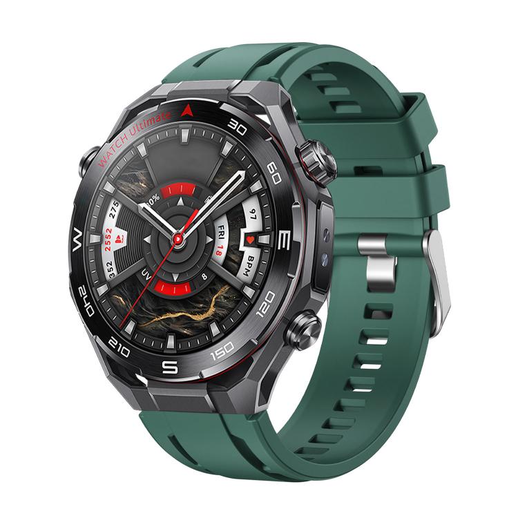 Silver‑Pin‑Buckle Single‑Color Soft‑Silicone Watch‑Band Strap, Adjustable Wrist‑Bracelet Accessory For Huawei Watch Ultimate 2
