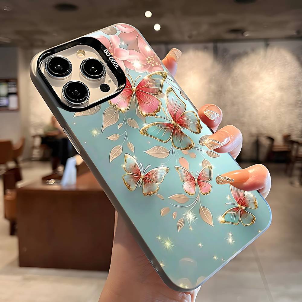 B-Butterfly-F-Floral-D-Design Phone Case For IPhone 17 16 15 14 13 12 Mini 11 8 7 Pro Max Plus Colorful Phone Case