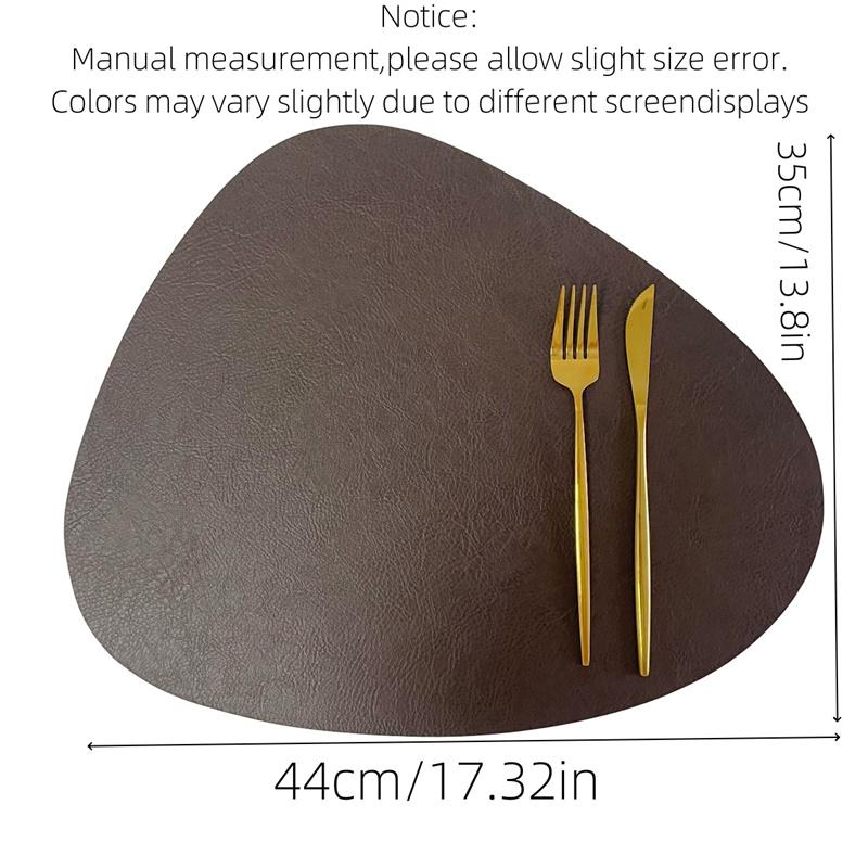 PU Leather Thickening Heat Insulation Dining Table Mat Waterproof Oil Proof Western Food Mats Hotel Table Decoration Accessories
