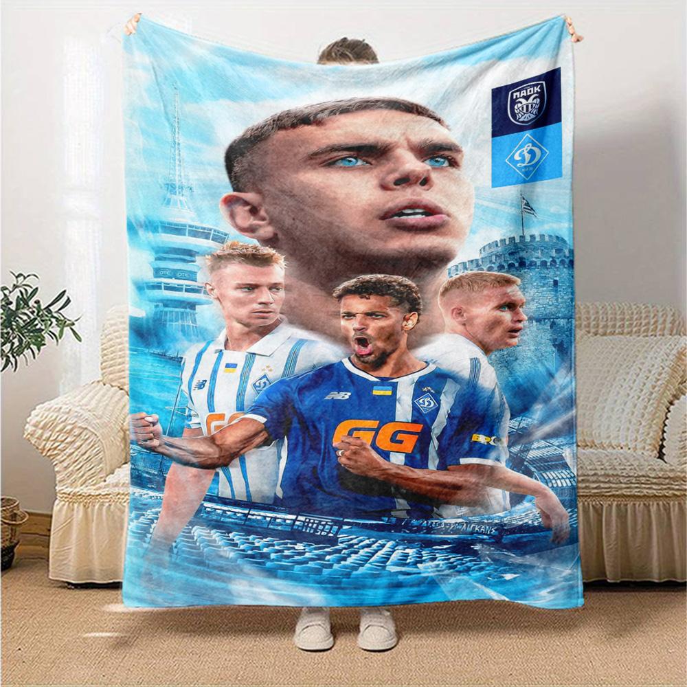 Dynamo Kyiv Football Team Collage Print Fleece Blanket Soft Warm Throw Blanket Sofa Couch Bed Home Decor For Soccer Fans