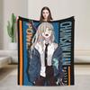 Chainsaw Man Power Blanket Flannel Printed Anime Manga Breathable Super Warm Throw Blankets for Bed Office Bedspread