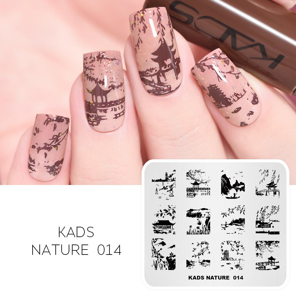 kads Nail Art Stamping Plates 63 Designs Nature Series Nail Template Stencil Plates for Nail Salon