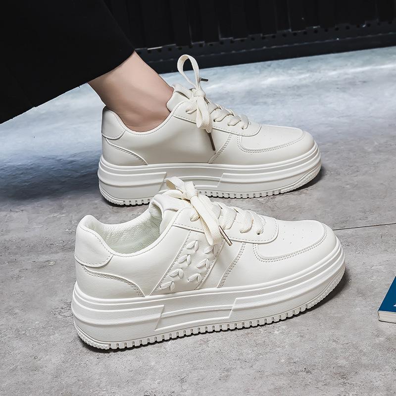 Wheat with Skirt White Shoes Women's Shoes New Student Casual Sneaker Thick Bottom All-Matching Board Shoes Women's Fashion