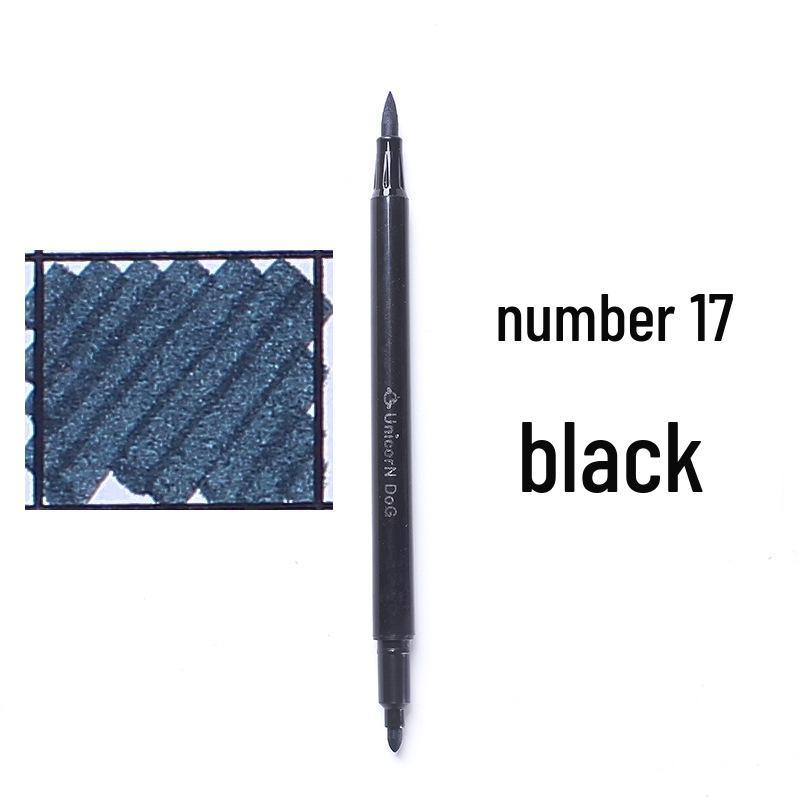 Large Capacity Double-Ended Watercolor Marker - Blue, Yellow, Black