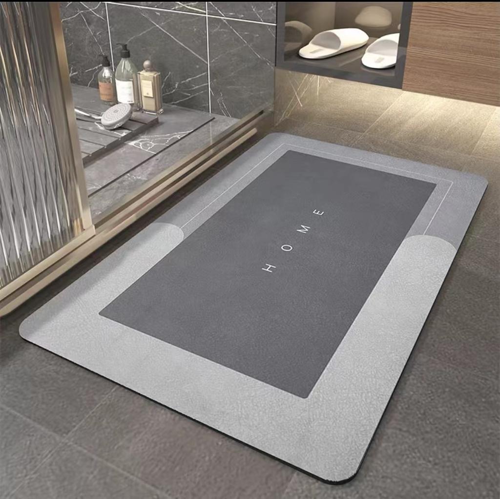 Non slip Water Absorbing Bath Mat Soft Diatomite Foot Mat Bath Tub Shower Mat