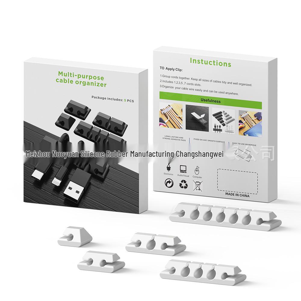 Silicone Cable Protector & Organizer: Self-adhesive Desktop & Car Clip Winder for Cables