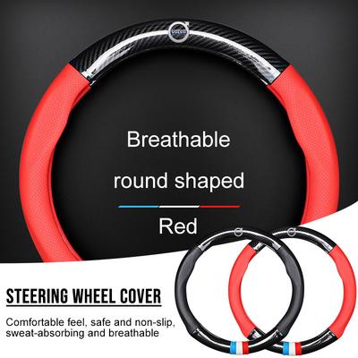 Car Steering Wheel Cover Breathable Anti Slip PU Leather Steering Covers Caps For Rdesign XC90 S60 XC60 V70 S80 S40 V50 V40 V60 C30 S70