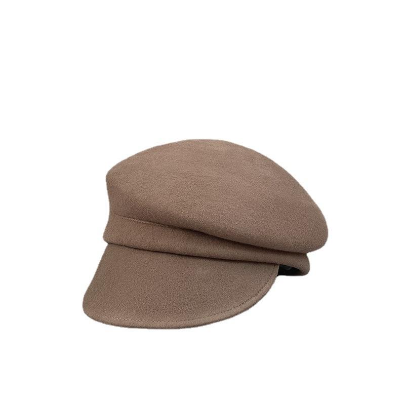 Japanese Yuanfeng Short Brim Woolen Equestrian Hat Peaked Hat Children Felt Hat Solid Color Newsboy Hat Knight Hat
