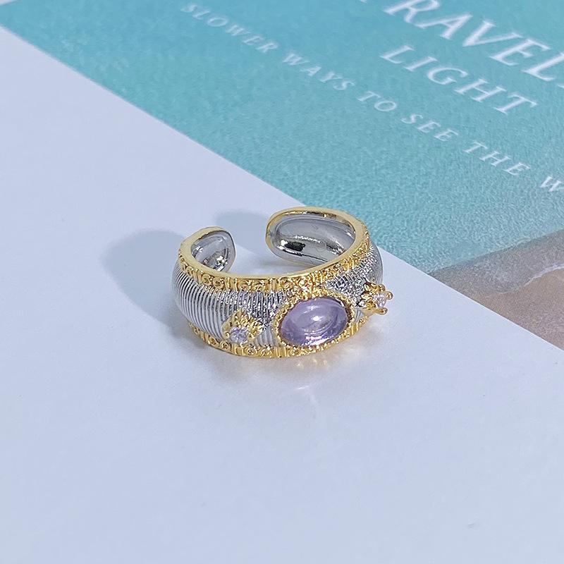 Light Luxury Full Diamond Inlaid Zircon Super Flash High-End Open Ring Niche Exquisite Elegant Personalized Ring