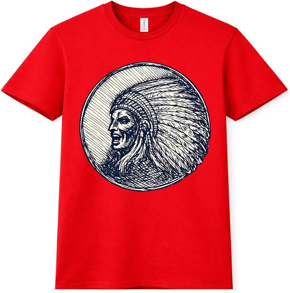 Native American Warrior T Shirt Vintage Chief Headdress Sketch Graphic Tee S