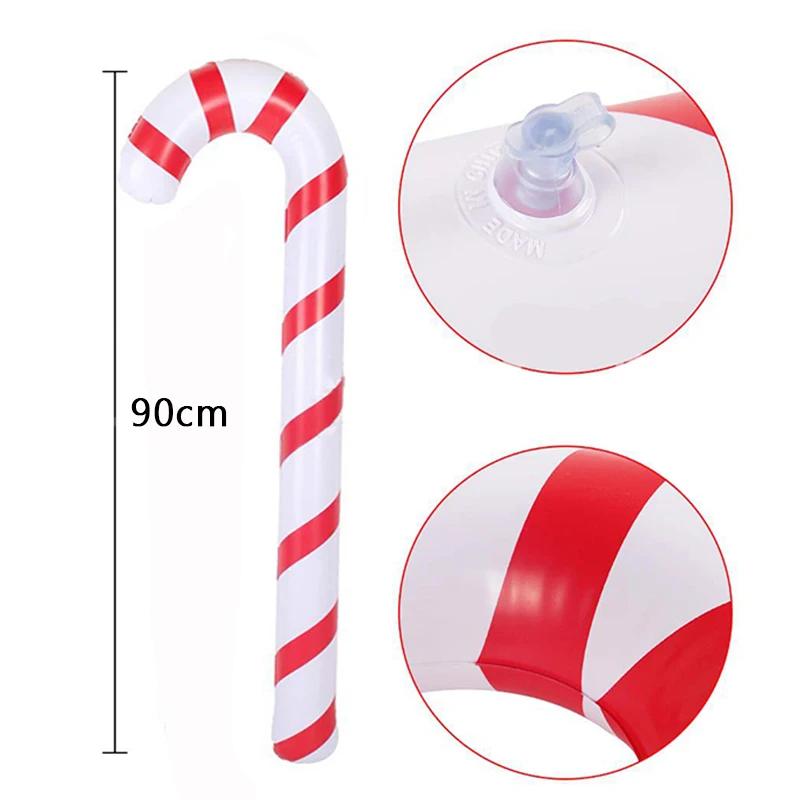 

90cm Inflatable PVC Candy Cane Christmas Balloon (2pcs) - 2026 Home Xmas Party Decor, Merry Christmas Globos Navidad As the picture