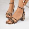 Fashion Hot Sale Women's Shoes Open Toe Women's Sandals 2025 Fashion Leopard Print Office and Career New Plus Size Heeled Sandalszapatos