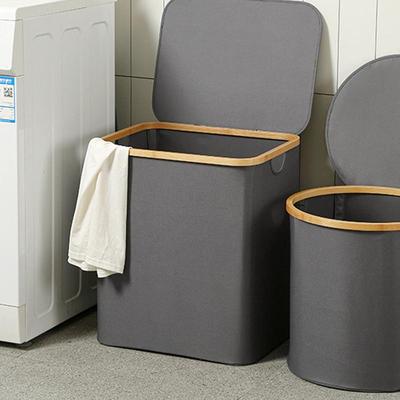 Laundry Basket With Lid Large Hamper Pull Handles Bin Basket Storage Basket For Clothes Toys Dorm Bathroom Bedroom College